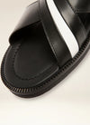 BALLY MEN’S BLACK JAMILO CROSSOVER-STRAPS LEATHER SANDALS