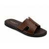 LEO PUCCI Dark Brown Leather Slide Sandals - Size 10/44